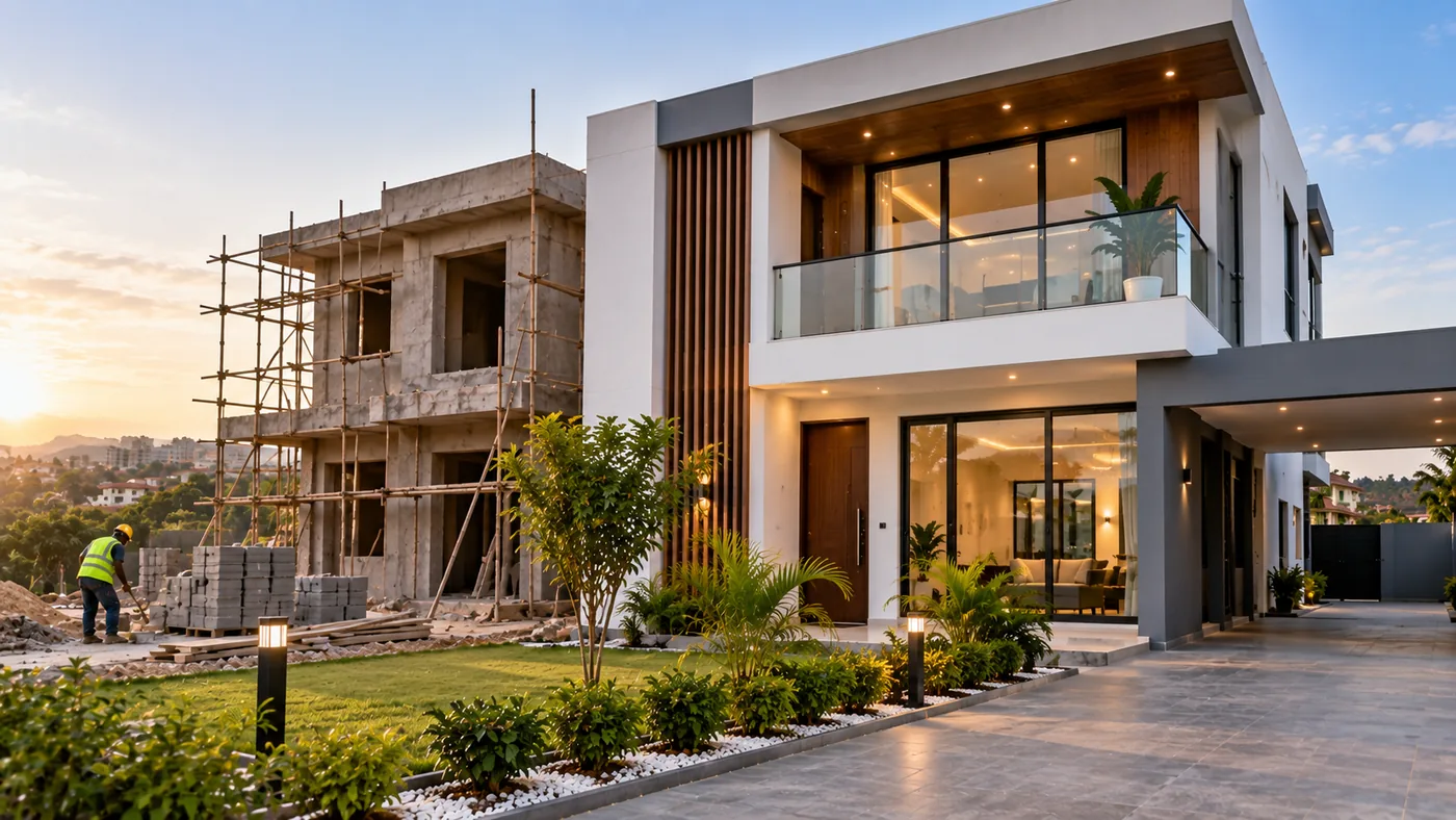 Finished modern building